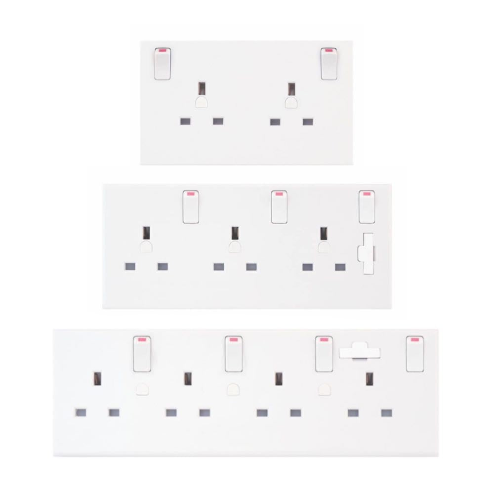 13A Single Socket to Double / Triple / Quad Switched Socket Converter