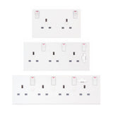 13A Single Socket to Double / Triple / Quad Switched Socket Converter