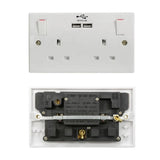 13A Switched Wall Socket with Dual USB Charging Ports (1-Gang / 2-Gang)