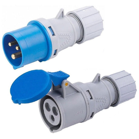 16A In-Line Male Plug & Female Socket Caravan Motorhome Home Boat Mains Hook Up 240V