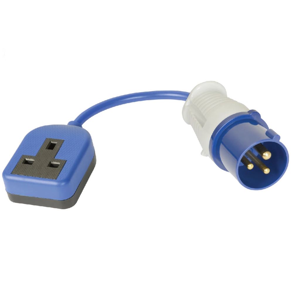 16A Plug to 13A Socket 240V Caravan Hook-Up Power Cable – 80mm