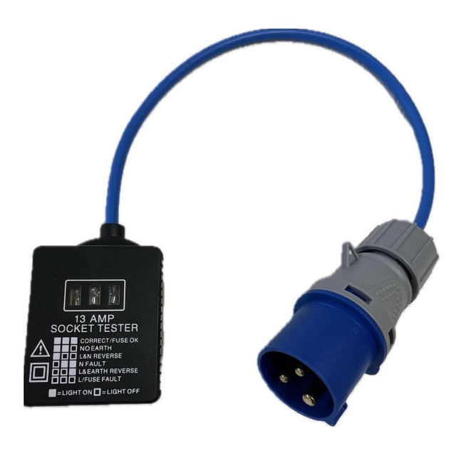 Caravan Motorhome Camping Campsite Tent 16A Socket Tester Mains Hook Up Cable