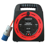 16A Plug to 4 x 13A Sockets Camping Caravan Tent Mains Hook Up Extension Cable - 15m