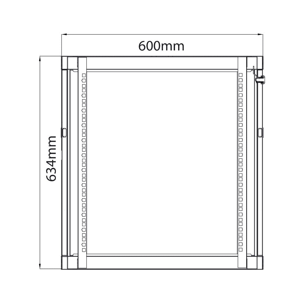 19" Rack Cabinet with Lockable Front Door – 12U – 450mm Depth