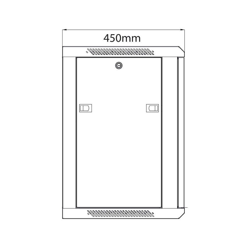 19" Rack Cabinet with Lockable Front Door – 12U – 450mm Depth