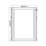 19" Rack Cabinet with Lockable Front Door – 15U – 600mm Depth
