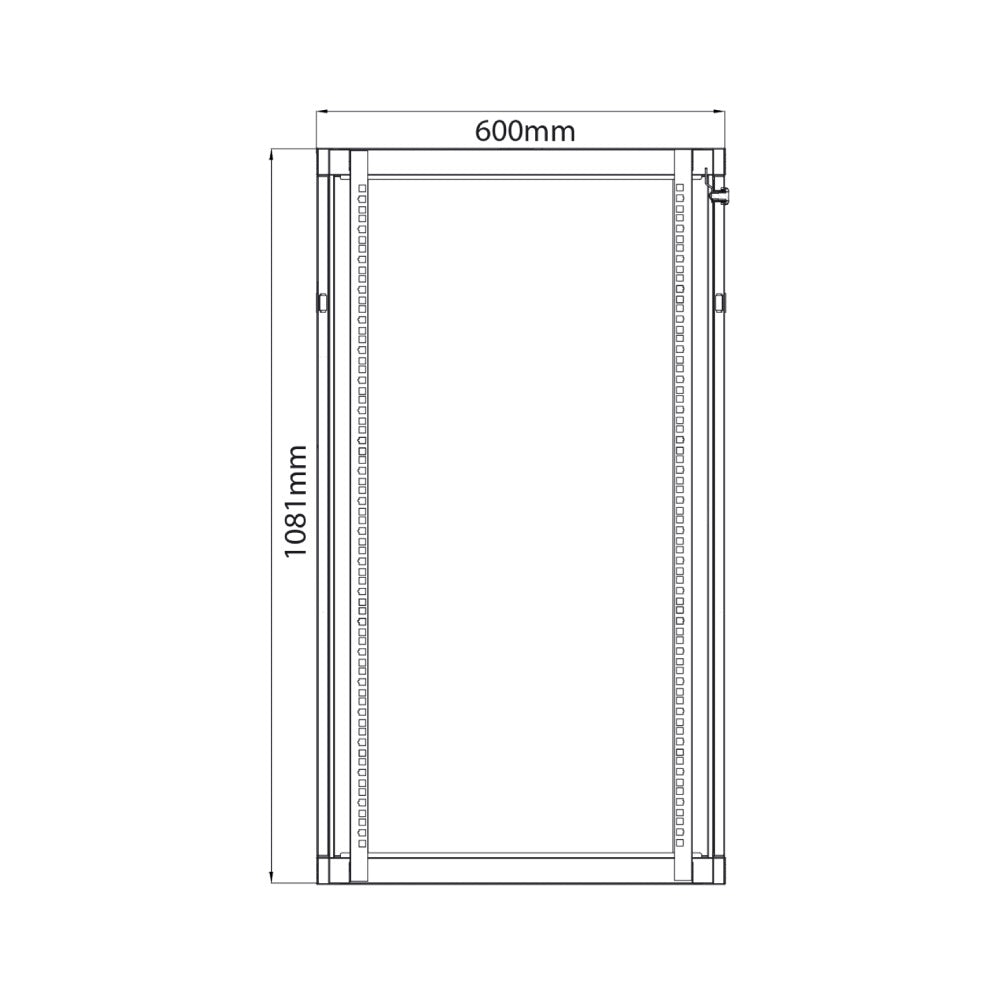 19" Rack Cabinet with Lockable Front Door – 22U – 450mm Depth