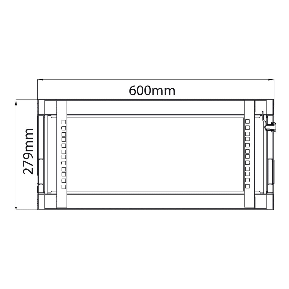 19" Rack Cabinet with Lockable Front Door – 4U – 600mm Depth