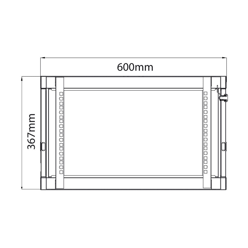 19" Rack Cabinet with Lockable Front Door – 6U – 450mm Depth