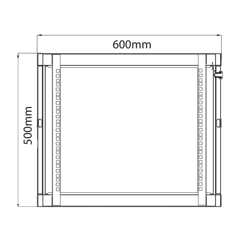 19" Rack Cabinet with Lockable Front Door – 9U – 450mm Depth