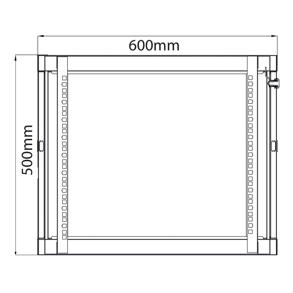 19" Rack Cabinet with Lockable Front Door – 9U – 600mm Depth