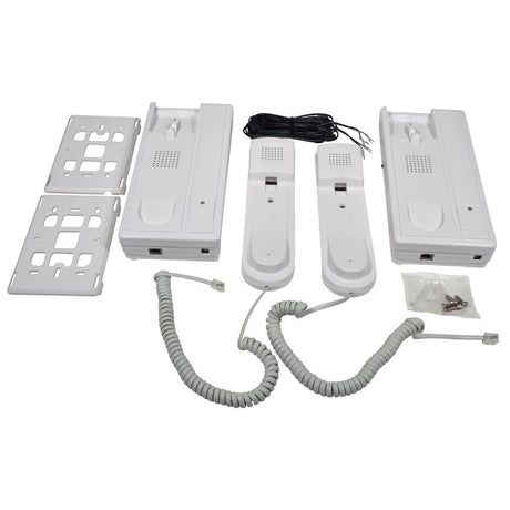 2-Way Battery-Powered Door Phone Intercom Kit with Cable and Fixings