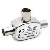 2-Way TV & FM Coaxial Aerial Y Splitter with Aluminium Housing