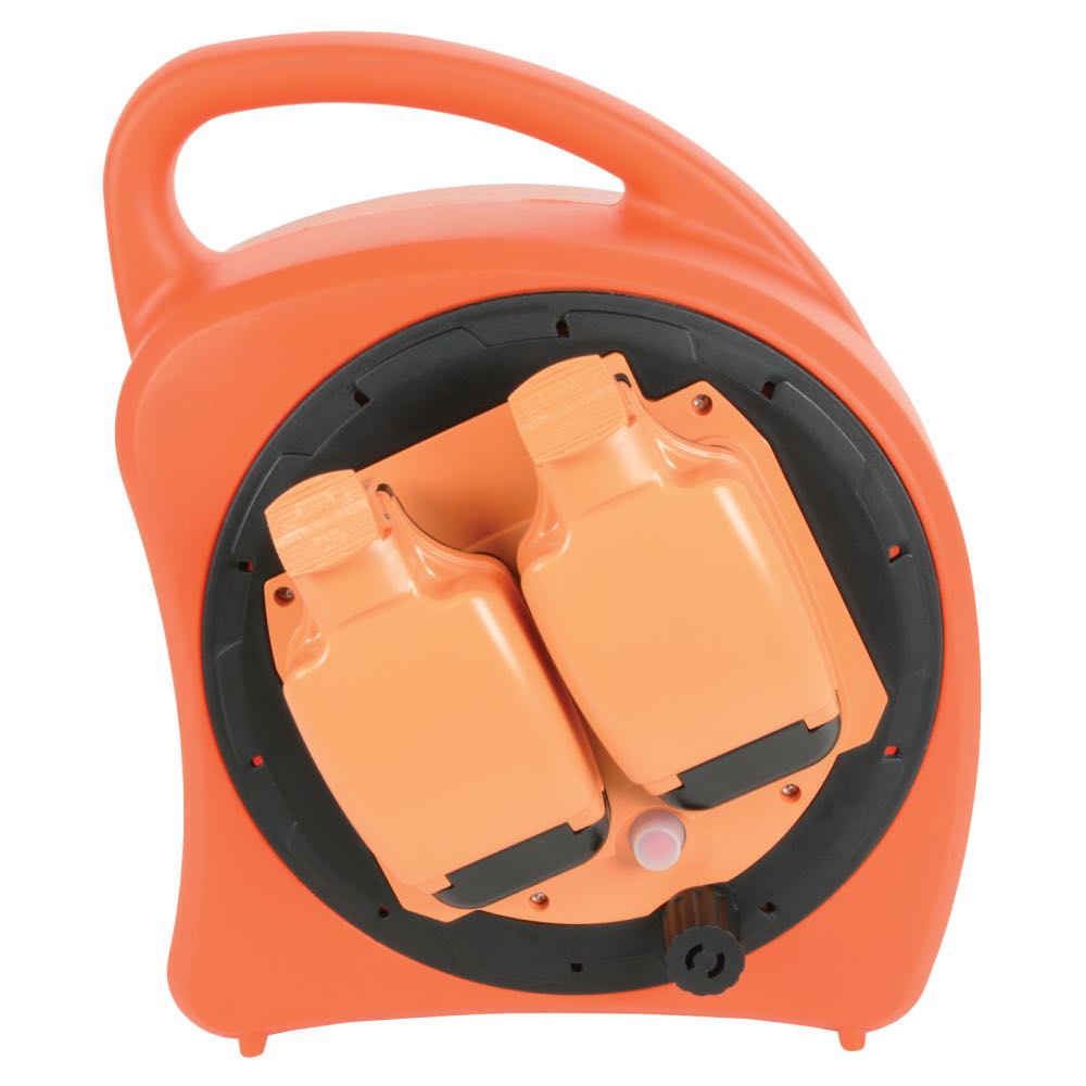 20m Weatherproof Garden Extension Reel with 2 Splashproof Sockets