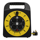 25m Extension Cable Reel – 4 x 13A Sockets – Various Lengths Available SLx Yellow