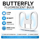 2D Compact Fluorescent Lamp 2-Pin / 4-Pin – 16W 28W 38W – 3500K (Cool White)