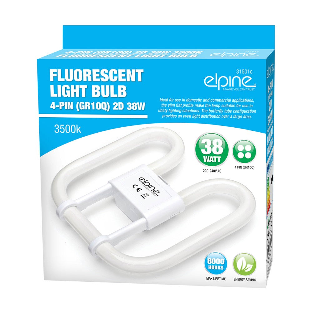 2D Compact Fluorescent Lamp 2-Pin / 4-Pin – 16W 28W 38W – 3500K (Cool White)