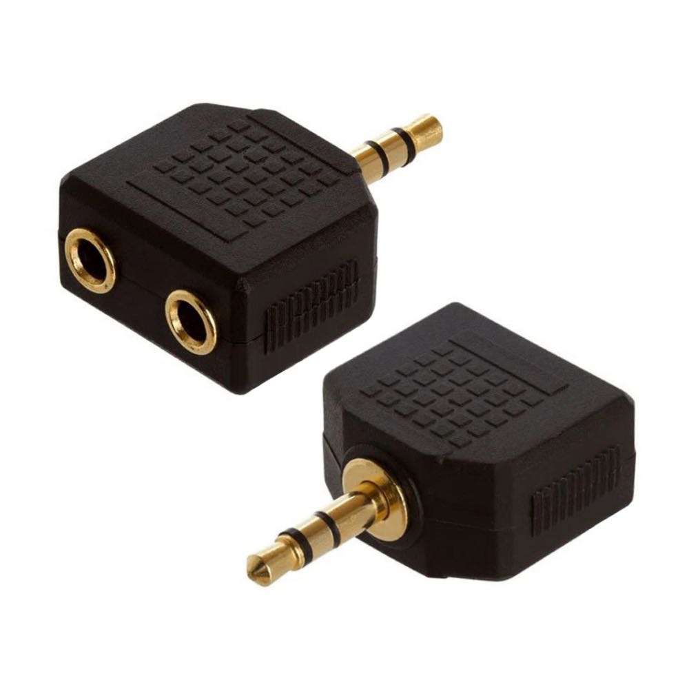 3.5mm Stereo Jack Plug to 2 x 3.5mm Stereo Socket Headphone Splitter Adaptor
