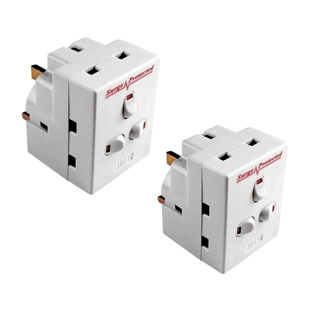 3-Way Switched Surge Protected 13A Mains Adapter Block