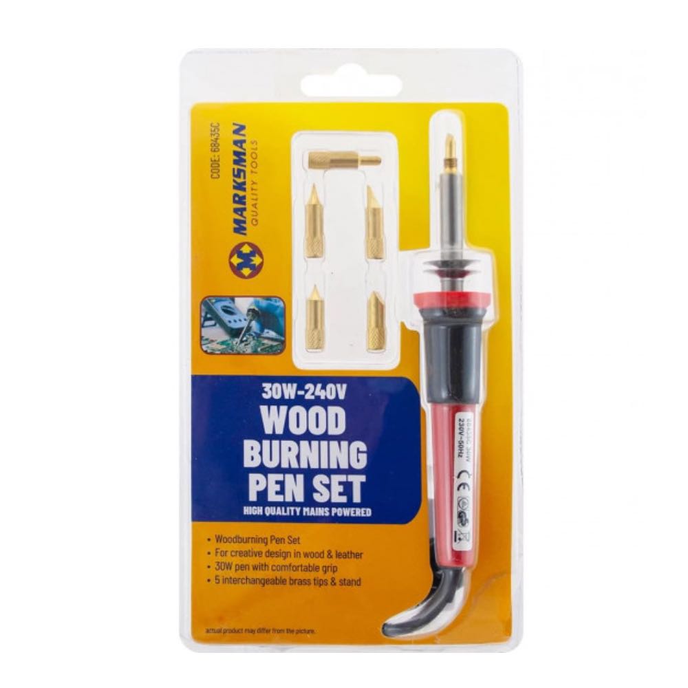 30W Wood Burning & Pyrography Tool Kit with Interchangeable Tips & Stand
