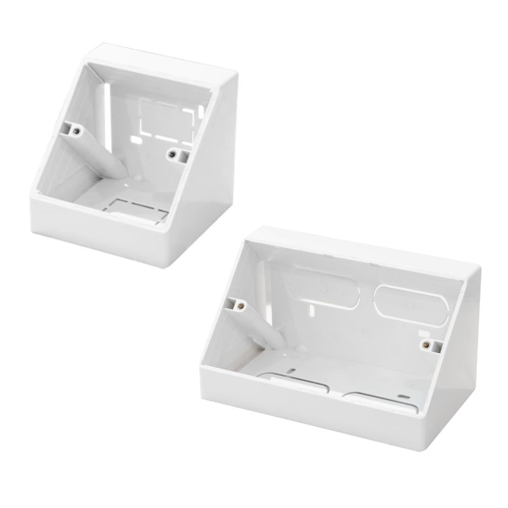 45° Angled Surface Mount Pattress Back Box – 1-Gang / 2-Gang
