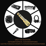6.35mm 1/4" Jack Plug to 3.5mm Stereo Mini Jack Socket Gold Headphone Adaptor
