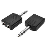 6.35mm 1/4" Stereo Jack Plug to 2 x Stereo Jack Sockets Splitter Adaptor – Pair