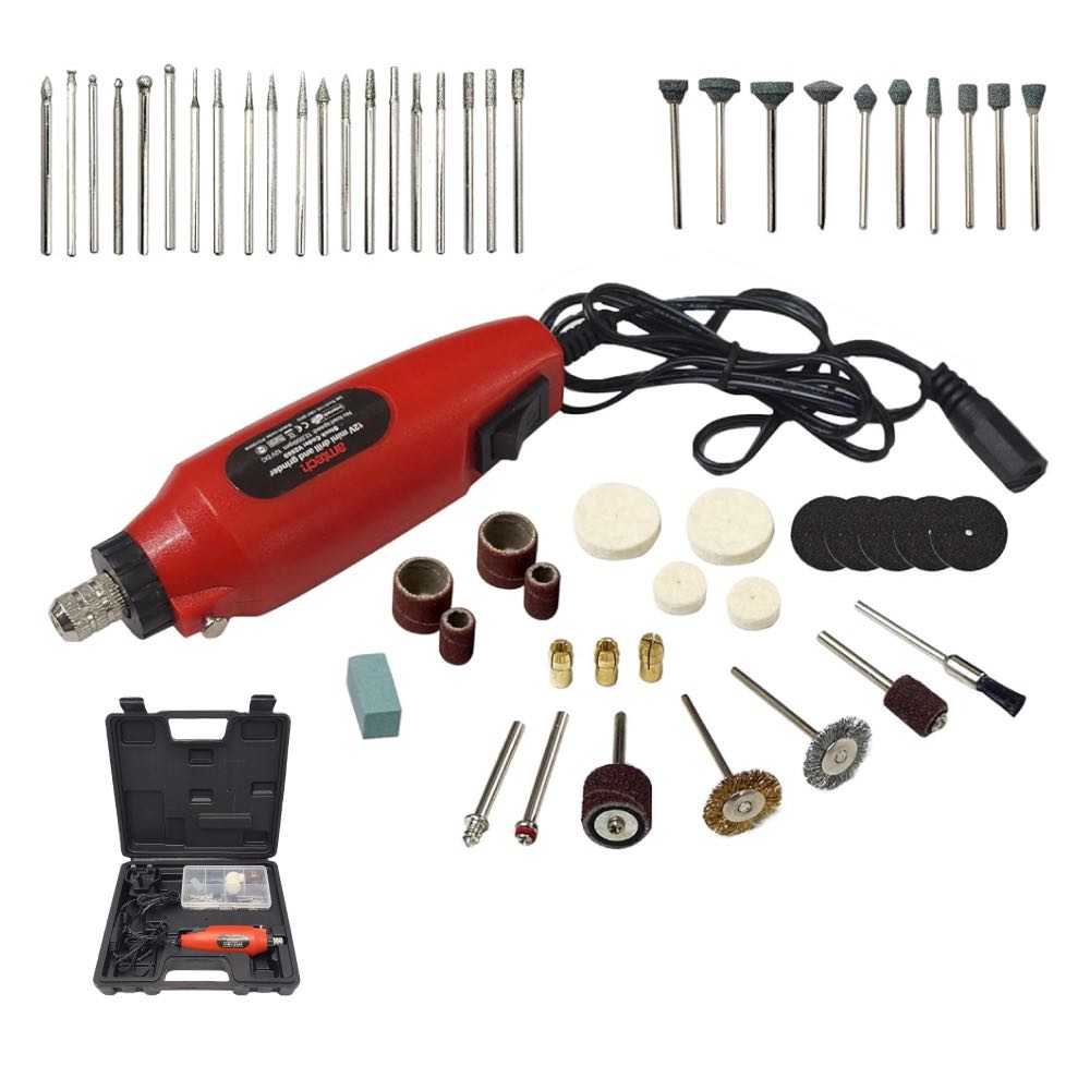 60-Piece Mini Drill & Grinder Craft & Electronics Tool Kit with Storage Case