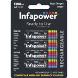 AA 1300mAh Rechargeable Batteries by Infapower – 1K Recharges