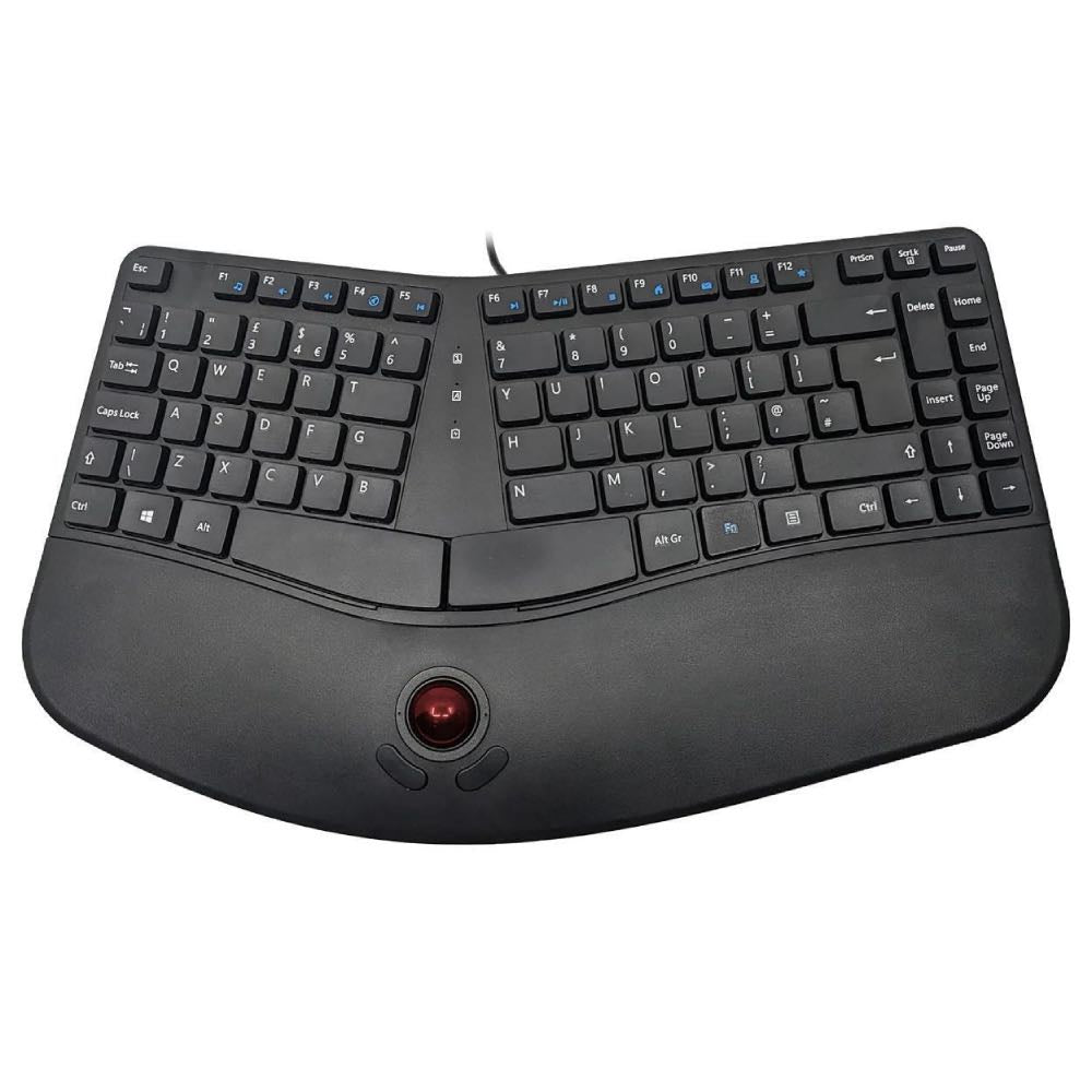 ACCURATUS Contour Ergonomic Split Key USB Multimedia Keyboard with Trackball