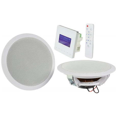 In-Wall Amplifier & Ceiling Speaker Set with Remote Control and Installation Kit