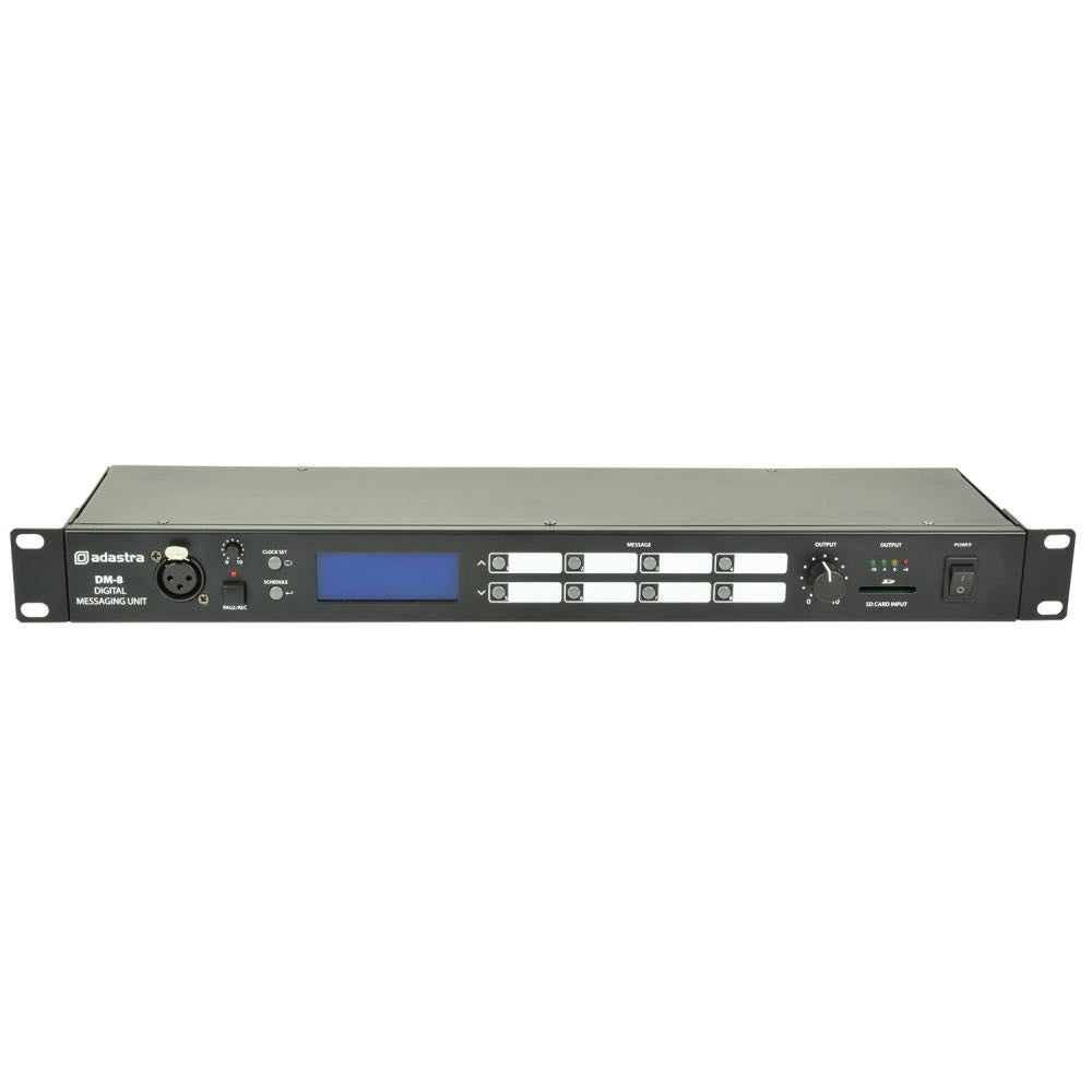 Adastra DM-8 Digital Messaging Scheduler with Mic Override & SD Playback