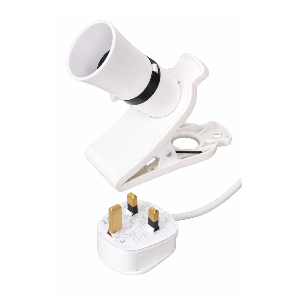 B22 Clip-On Work Light Lamp Holder with Switch & 2m Cable
