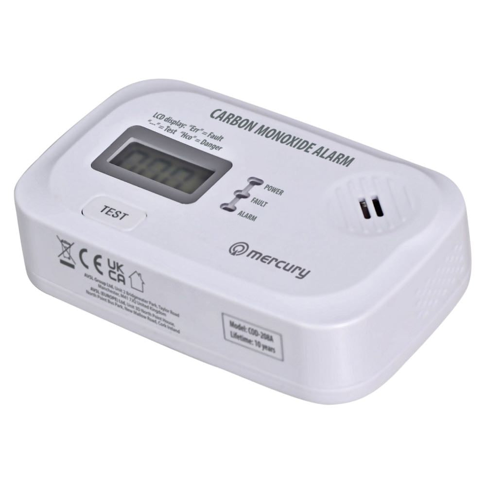 Battery-Powered Carbon Monoxide Alarm with LCD Display