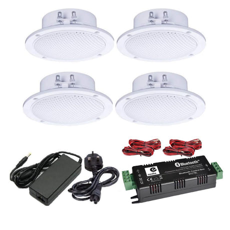 Bluetooth 4 x 4" Stereo Ceiling Speaker Kit with 60W Amplifier