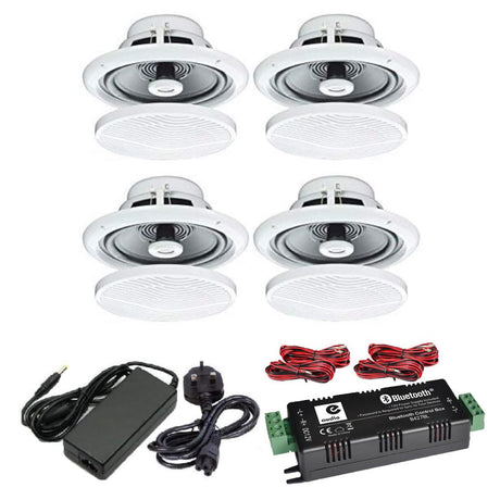4 x 5.25 Inch 80W Speakers with 30W Bluetooth Amplifier & Fixings