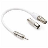 Bose Compatible DAB/FM Radio Aerial Adaptor Cable – 2.5mm Jack to F-Type & Coax – 25cm