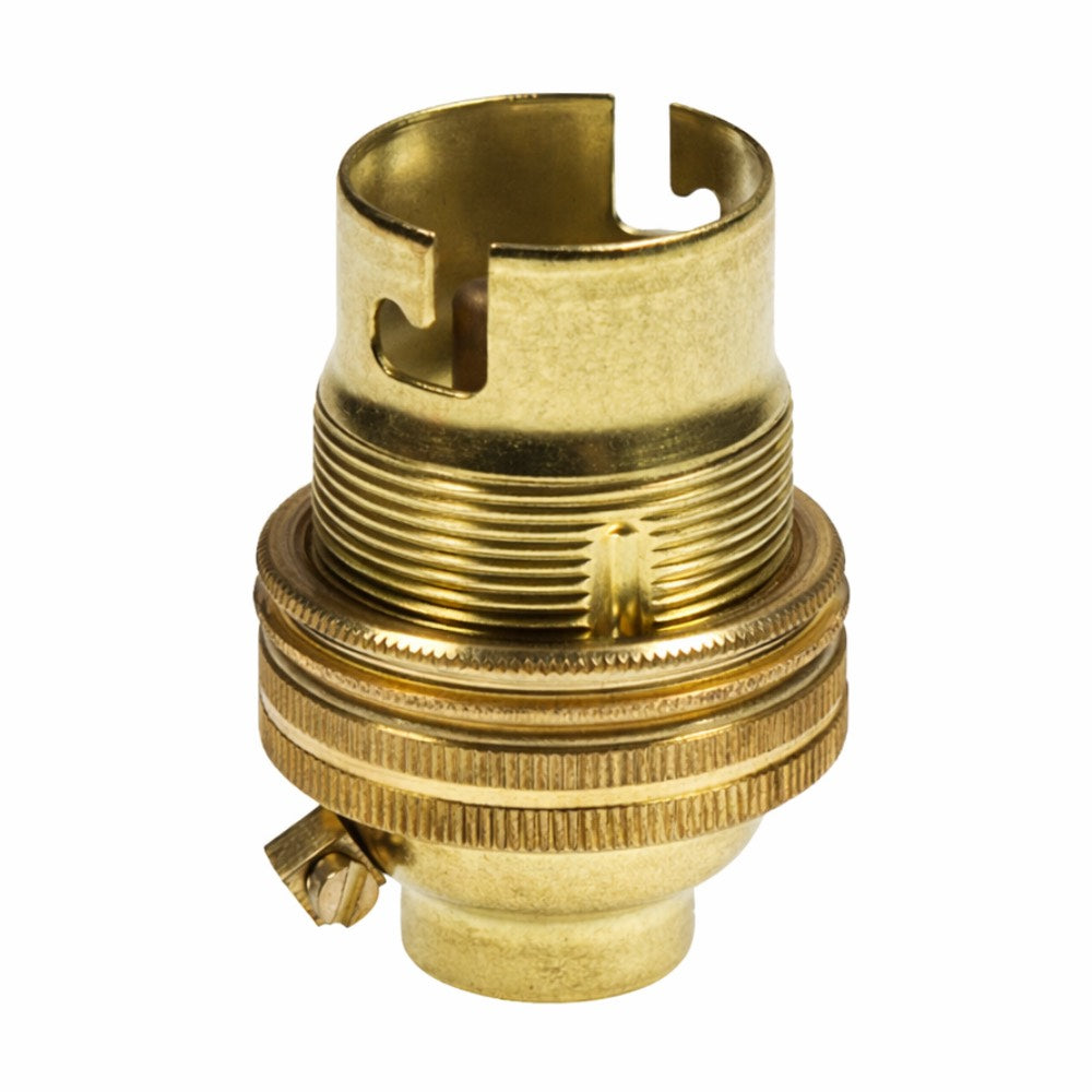 Brass BC | B22 | Bayonet Cap Lamp Holder – 10mm / 1/2” Thread (Switched / Non-Switched)
