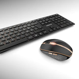 CHERRY DW 9100 Slim Wireless Keyboard & Mouse Set – Premium Dual-Mode Design (Black/Bronze)