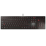 CHERRY KC 6000 Ultra-Slim Wired UK Keyboard with Scissor Keys – Silver/White