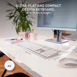 CHERRY KC 6000 Ultra-Slim Wired UK Keyboard with Scissor Keys – Silver/White