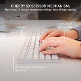 CHERRY KC 6000 Ultra-Slim Wired UK Keyboard with Scissor Keys – Silver/White