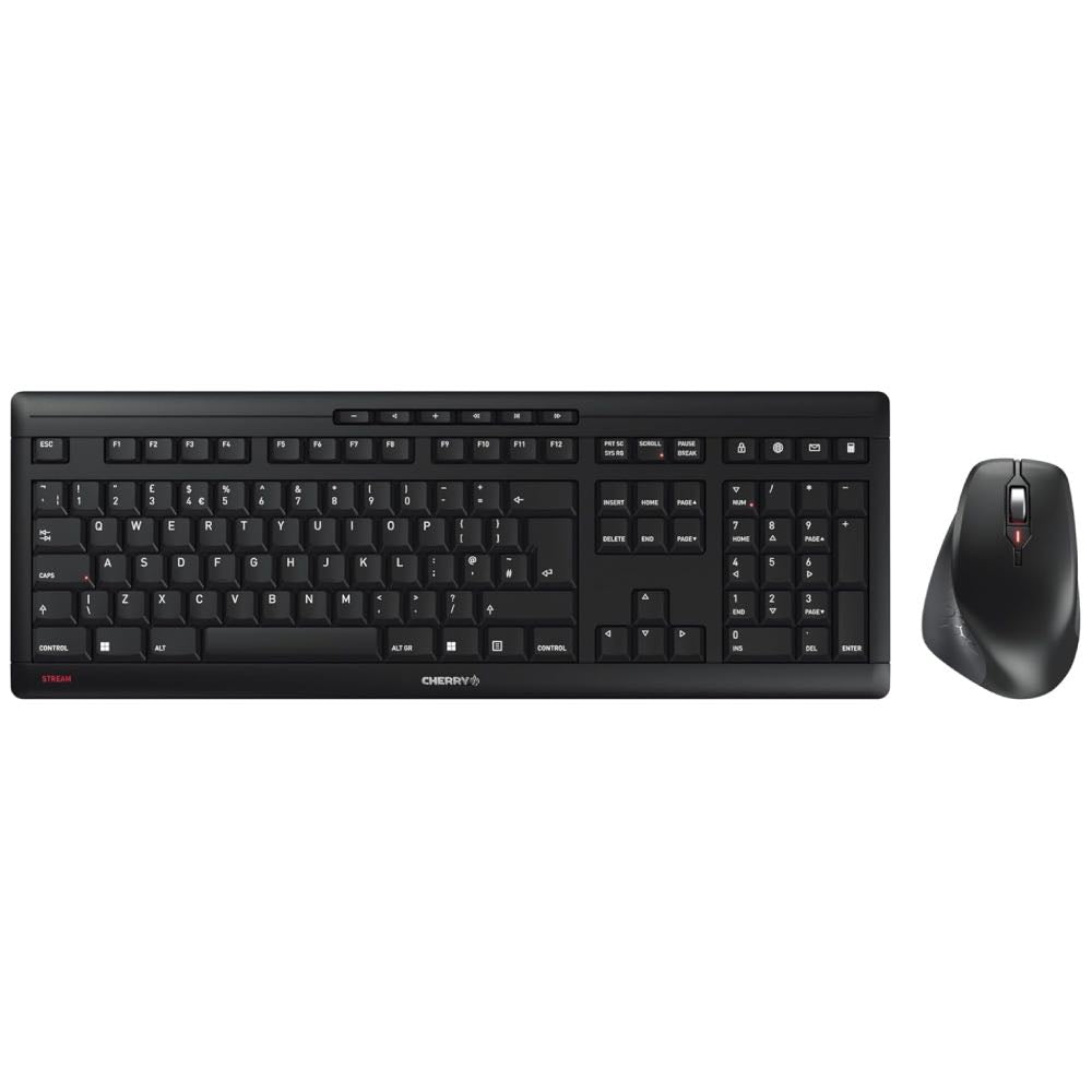 CHERRY STREAM Comfort Wireless, Silent, Ergonomic Keyboard & Mouse Set (Black)