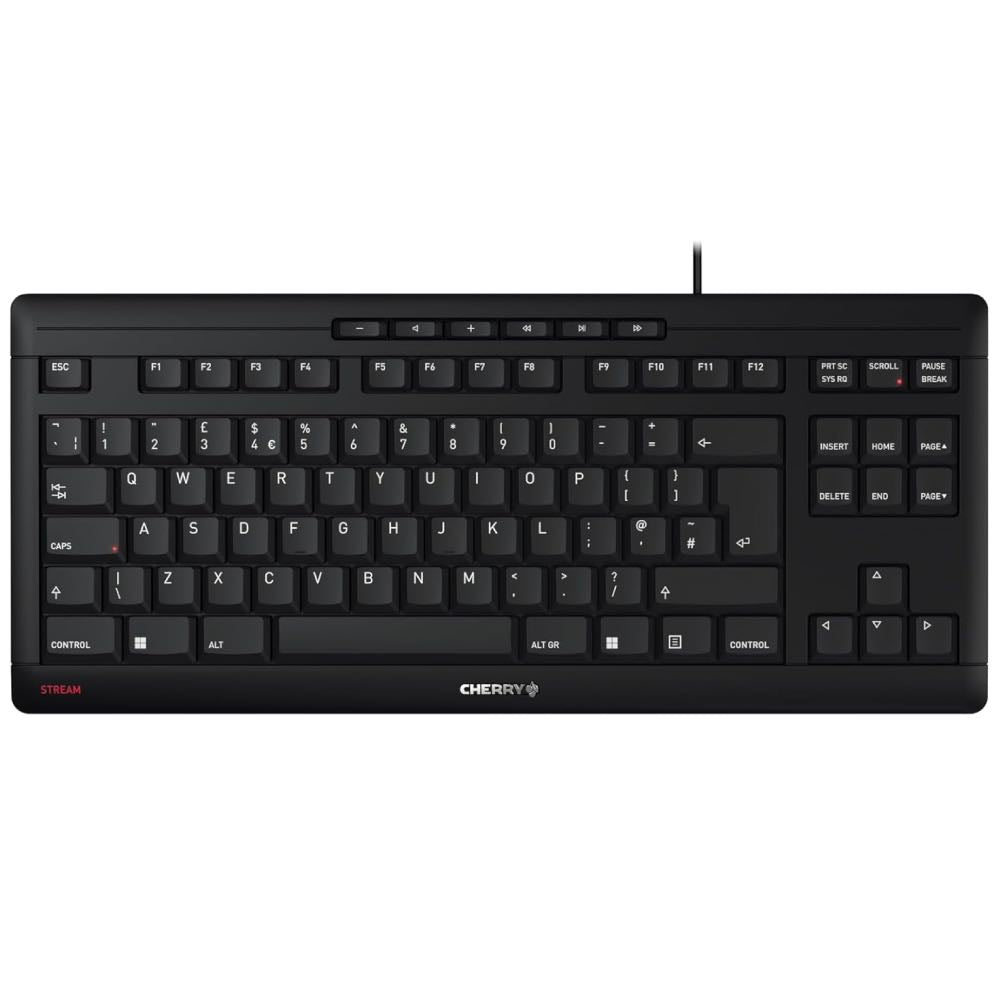 CHERRY STREAM TKL Corded Keyboard with Low-Profile Scissor Keys (UK Layout)