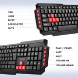 COMPOINT Wireless Keyboard & Mouse Deskset – Full-Size Multimedia Combo (Black)