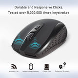 COMPOINT Wireless Keyboard & Mouse Deskset – Full-Size Multimedia Combo (Black)