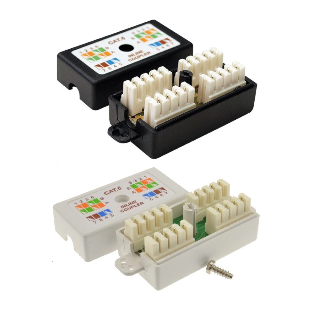 Cat5 Cat5e Cat6 Inline IDC Junction Box Cable Joiner – 4 Pair 8-Way LAN Connector