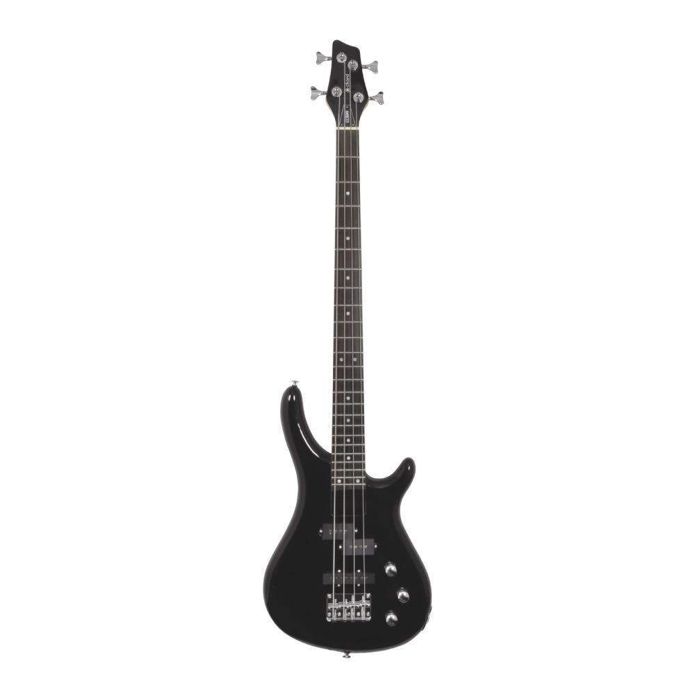Chord CCB90 24-Fret Electric Bass Guitar with Modern Split + Single Coil Pickups – Black