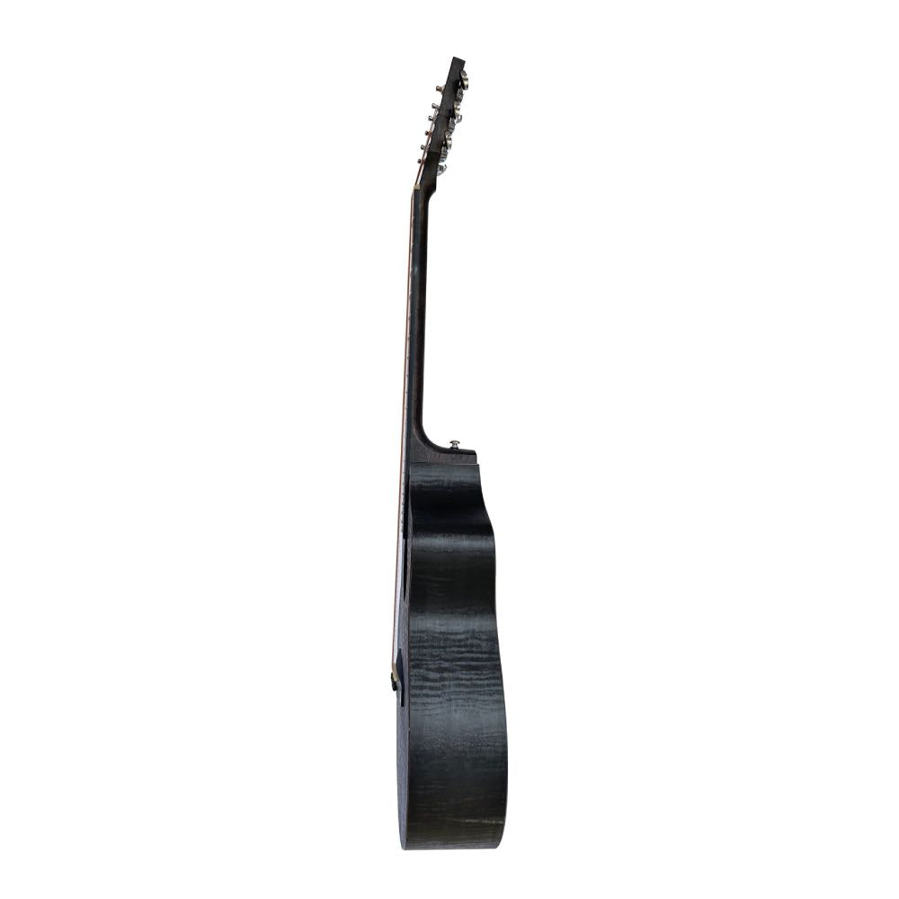 Chord Nomad Series Electro-Acoustic Guitar with EQ & Tuner – Black Quilted Maple
