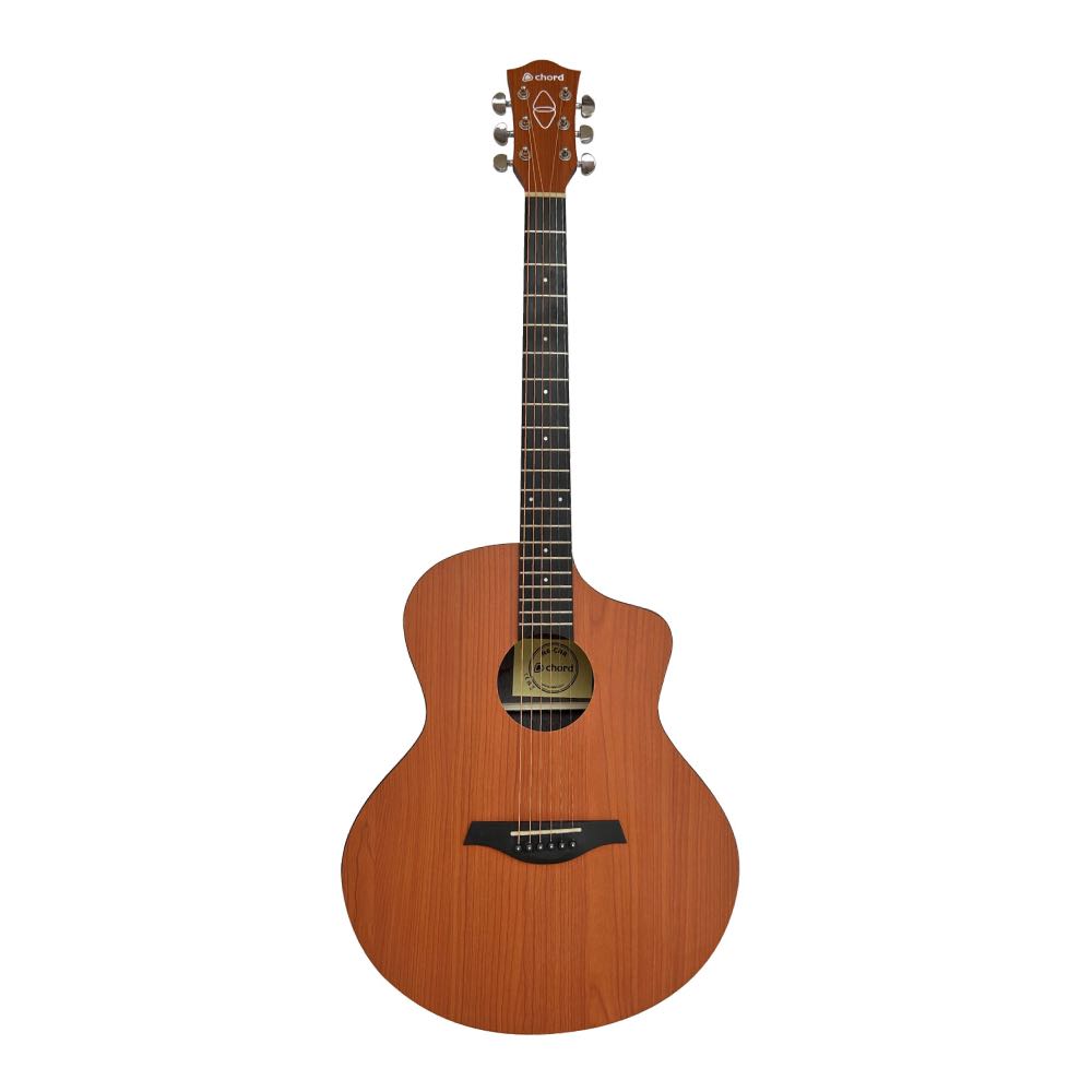 Chord Nomad Series Electro-Acoustic Guitar with EQ & Tuner – White Quilted Maple